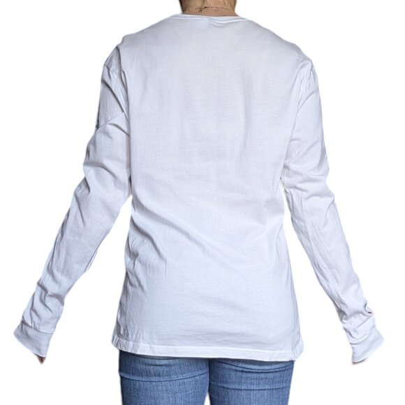 H&M Buggs Bunny White Long Sleeve Shirt with Characters on Sleeves  Women Size M - Picture 4 of 11